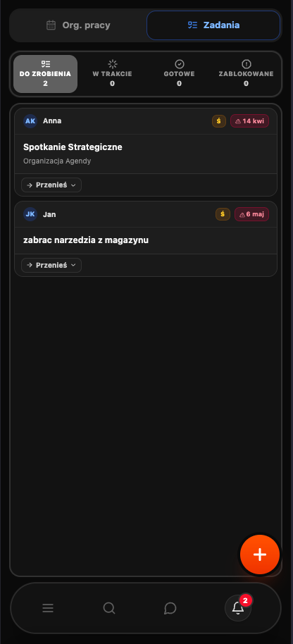 Aplikacja mobilna — zadania i organizacja pracy